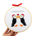 Puffin Christmas Hoop Art