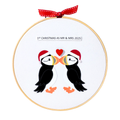 Puffin Christmas Hoop Art