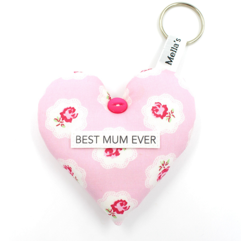 Personalised Floral Heart Keyrings