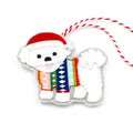 Handmade cotton and felt Bichon Frise decoration, perfect gift for pet lovers