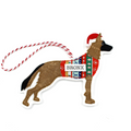 Personalised handmade Belgian Malinois dog decoration with name, perfect gift for pet lovers