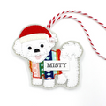 Personalised handmade cotton and felt Bichon Frise decoration with name, perfect gift for pet lovers