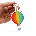 Rainbow Hot Air Balloon Keyring