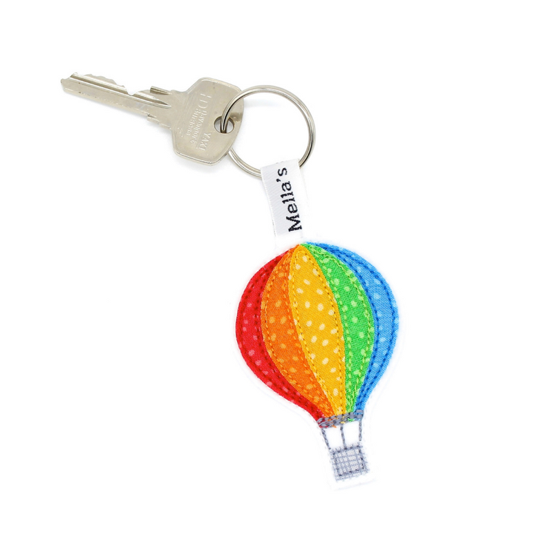 Rainbow Hot Air Balloon Keyring